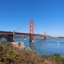 Golden Gate Bridge in San Francisco, not far from the location of the Asilomar conference