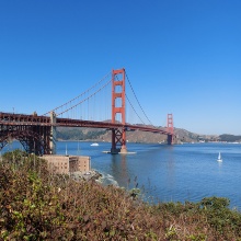 Golden Gate Bridge in San Francisco, not far from the location of the Asilomar conference