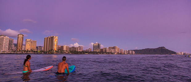 Surfers in Hawaii